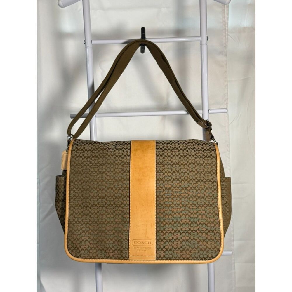 Coach F77004 Transatlantic Signature Messenger Laptop Diaper Bag Y2K